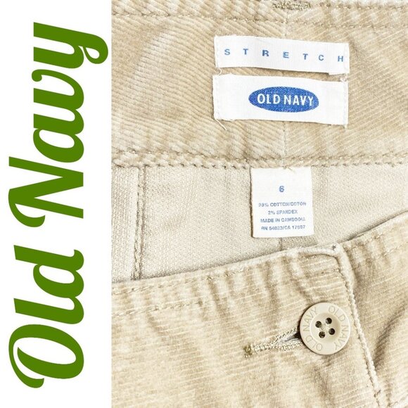 OLD NAVY VINTAGE Y2K STRETCH CORDUROY PLEATED MINI SKIRT TAN PREPPY ACADEMIA 6 - Picture 4 of 9